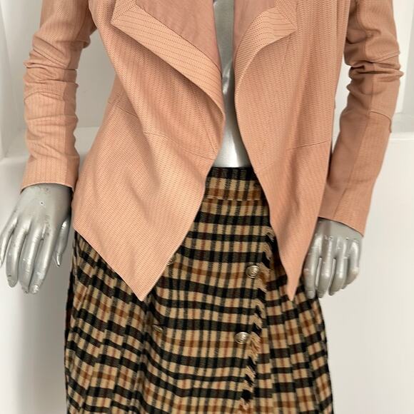 G.I.L.I Cropped Open Front Leather Jacket Pink Size 4 - Picture 9 of 14